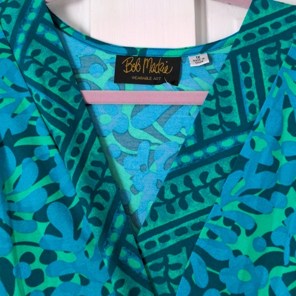 Blue & Green Patterned Designer Dress (NWT!) - Picture 2 of 8